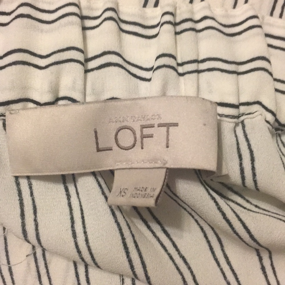 LOFT Striped Cold-Shoulder Blouse - Picture 8 of 9